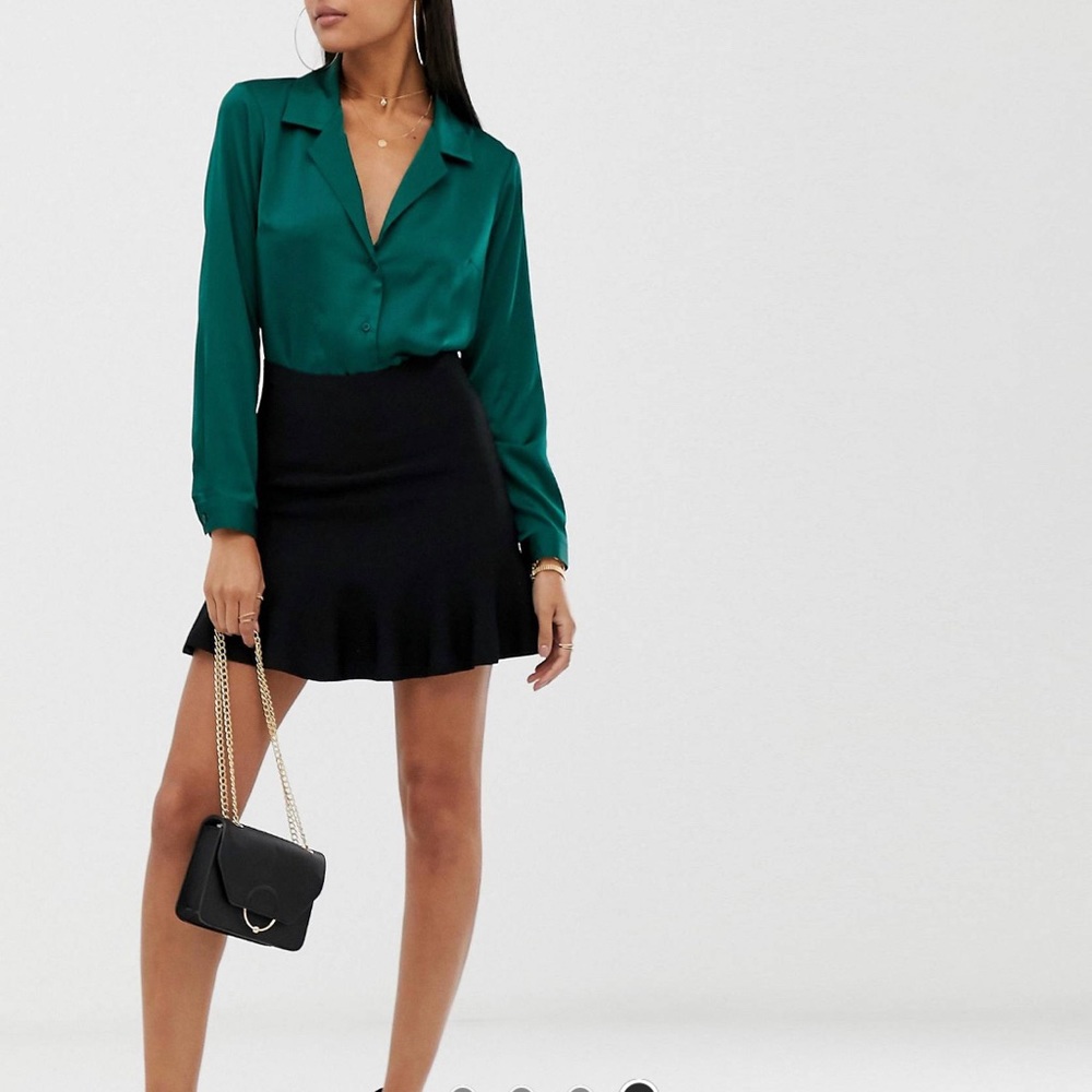 ASOS relax satin long sleeve shirt